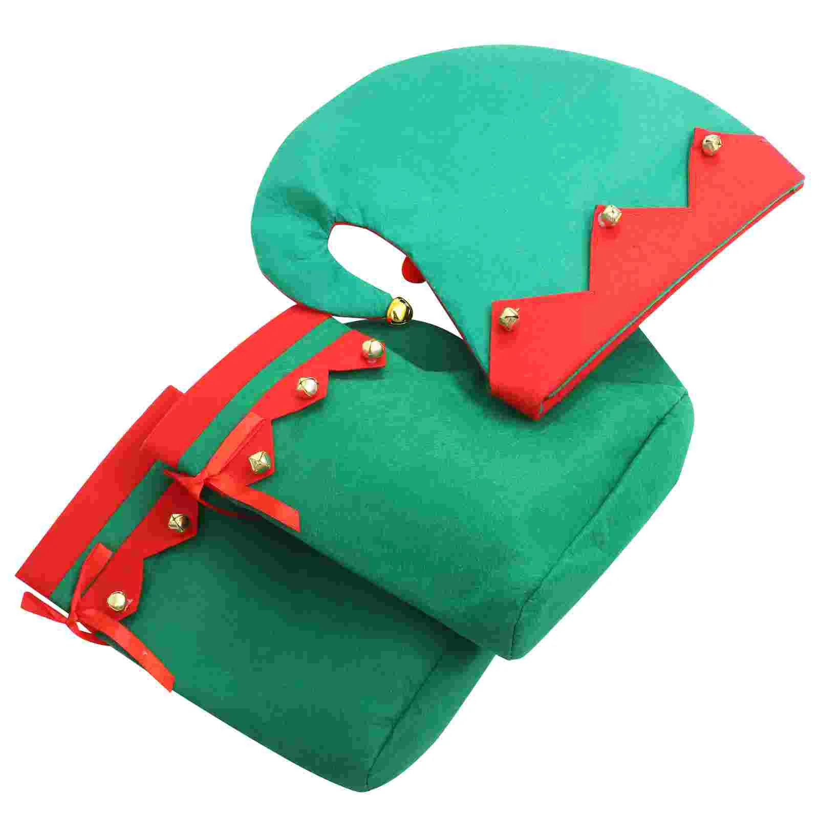 Christmas Children's Decoration Props Kids Dresses Costume Cosplay Elf Coustume Non-woven Fabric Suit Outfit Women's Hat