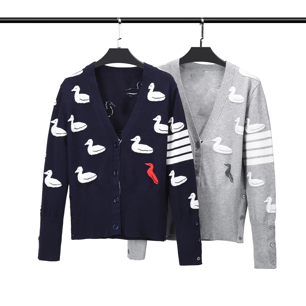 

Женский вязаный кардиган TB THOM, Свободный кардиган с вышивкой утки в Корейском стиле, 23 дюйма