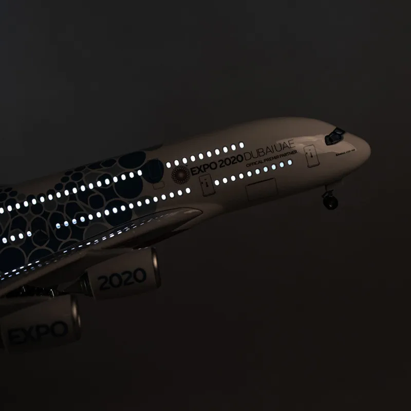 Коллекционная модель самолета из смолы для детей масштаб 1:160 45 см Emirates Expo 2020 DUBAIAUE