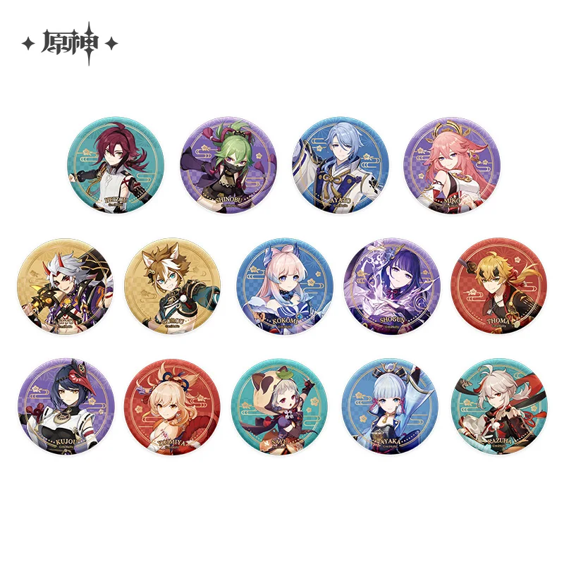 

Genshin Impact Inazuma City Series Character Badge Tinplate Kaedehara Kazuha Kamisato Ayaka Kokomi Miko Brooch Pin Gift