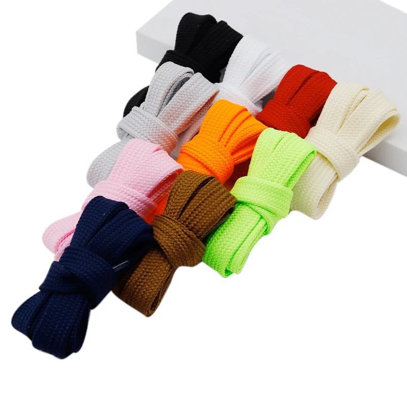 Coolstring Fashion Fat Tapes 1.8CM/0.7'' Wide Sneaker Cordon Athletic Boot Designer Lacets Colored Flat Ropes 30Pairs Wholesale