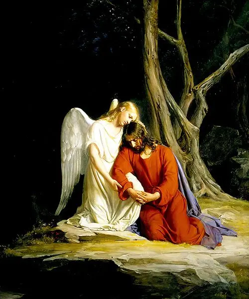 

HOT SALE -Christian Jesus Christ decor art - An angel comforting Jesus before his arrest in the Garden of Gethsemane print art