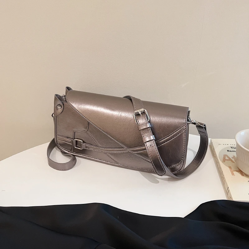 

Solid Color Handbag High Quality Women's Bag Flip Cover Crossbody Bag Shoulder Bag Lady Fashion Satchel Underarm Bags for Women
