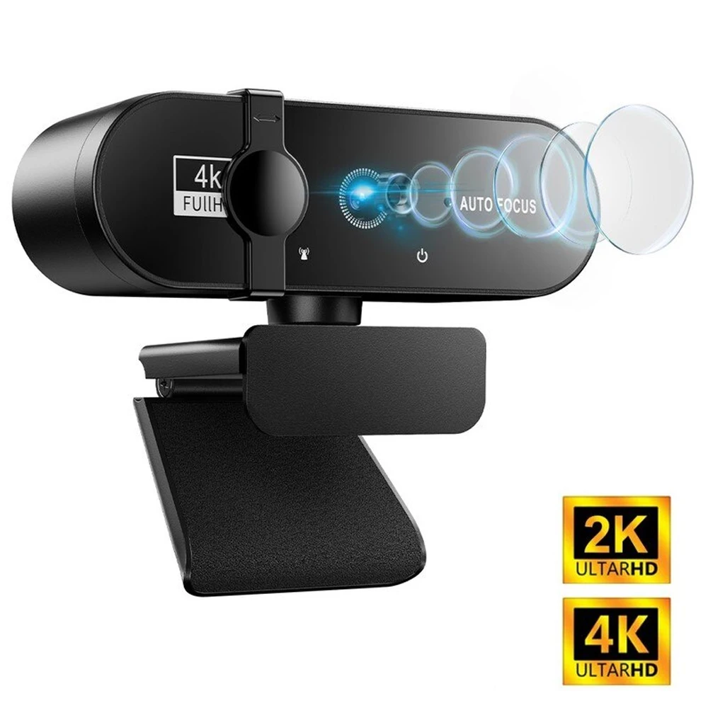 Веб-камера с микрофоном и автофокусом, 4K, 2K, 30 кадров/с