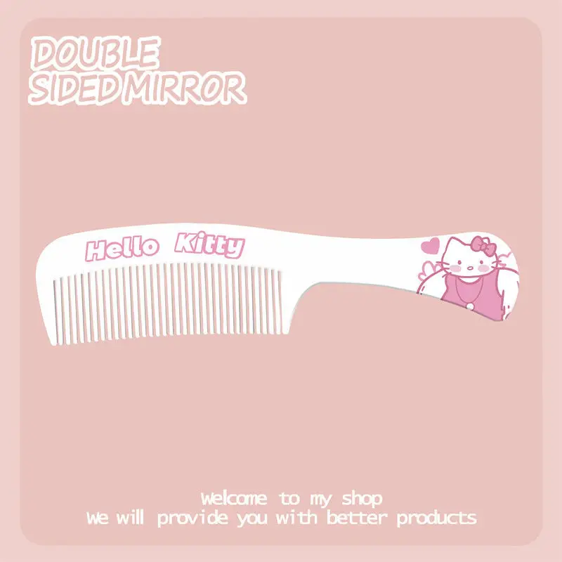 

Kawaii Sanrios Accessories Comb Kitty Kuromi My Melody Cinnamoroll Cartoon Portable Anti-static Hairdressing Comb Gift for Girls
