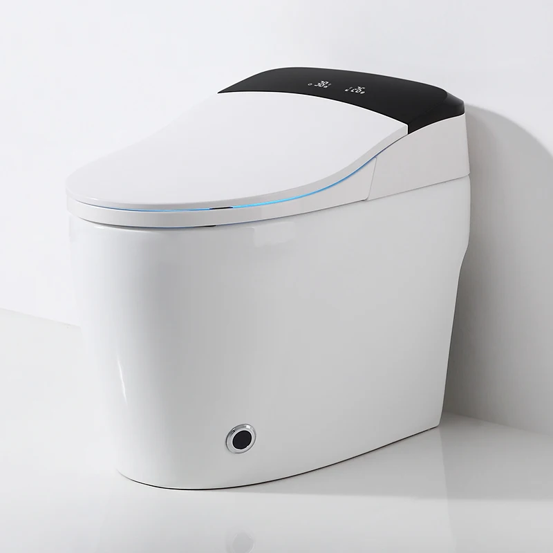 Modern Intelligent One Piece Automatic Bidet Toilet with Soft Closing Cover Floor Mounted Smart WC Accessories