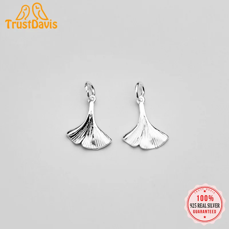 

TrustDavis настоящий кулон из серебра 925 пробы ручной работы DIY ожерелье браслет Ginkgo лист аксессуары изысканные ювелирные изделия S925 подарок HY623