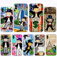 moneyman rich graffiti art design phone case for iphone xr x xs max 11 13 pro 12 mini mobile shell 6s 7 8 plus 5s se hard cover