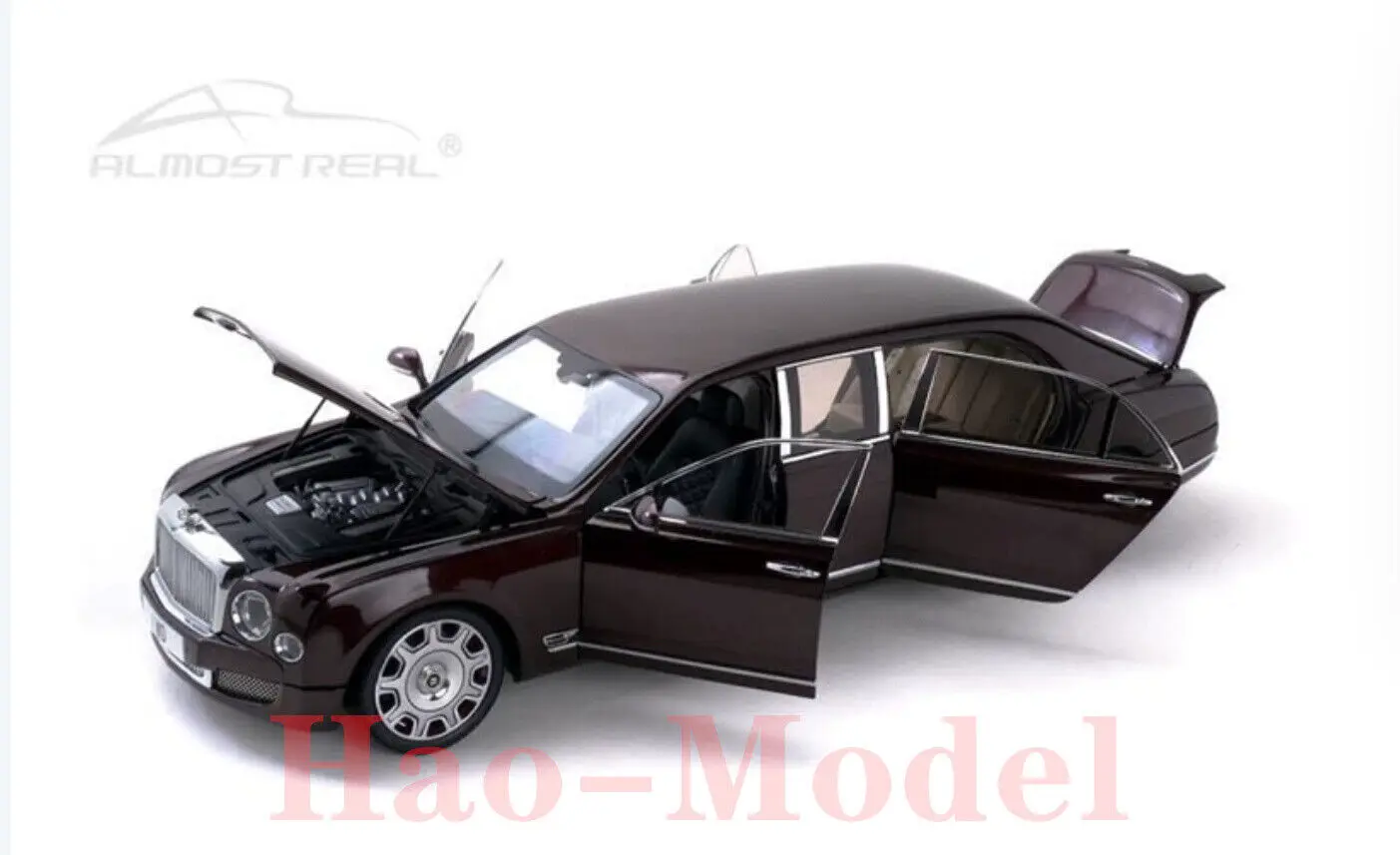 Почти настоящий 1/18 для Bentley Mulliner 2017 литая под давлением модель автомобиля из