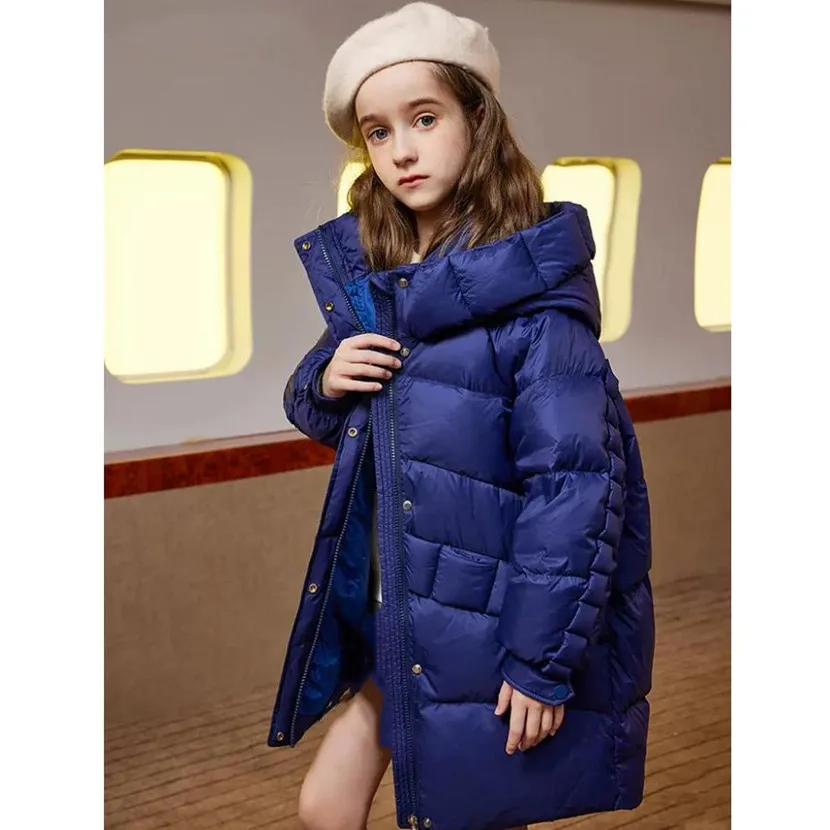 

Детская ветрозащитная куртка на 90% белом утином пуху, для мальчиков и девочек