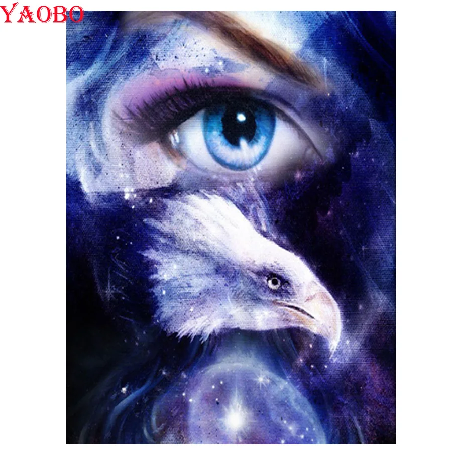 

Полноразмерная квадратная/круглая 5d алмазная живопись, абстрактное искусство «Красавица глаз и Орлан», Новое поступление, алмазная вышивк...