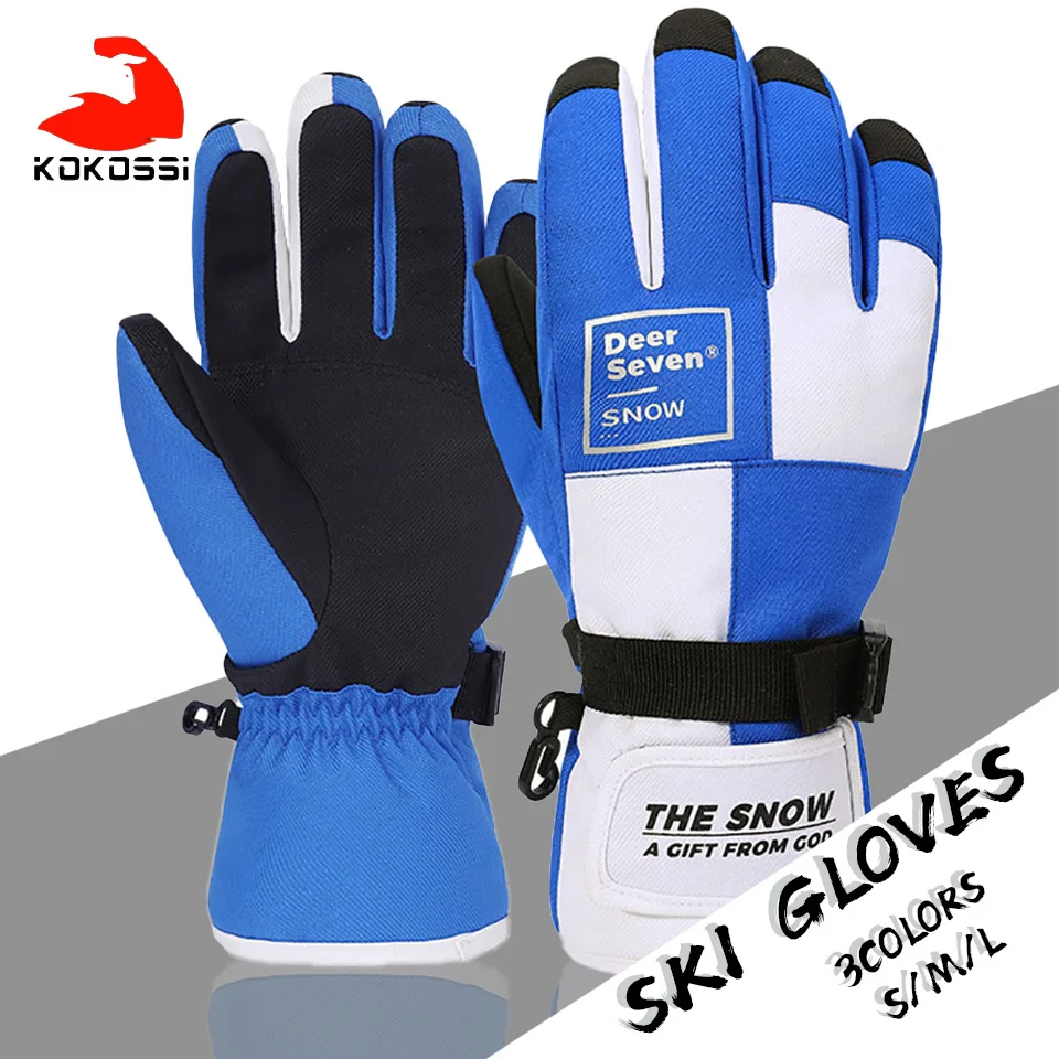 

KoKossi Ski Gloves Children Adult Touch Screen Waterproof Snowboard Snow Climbing Sports Non-Slip Warm Coldproof Gloves Unisex