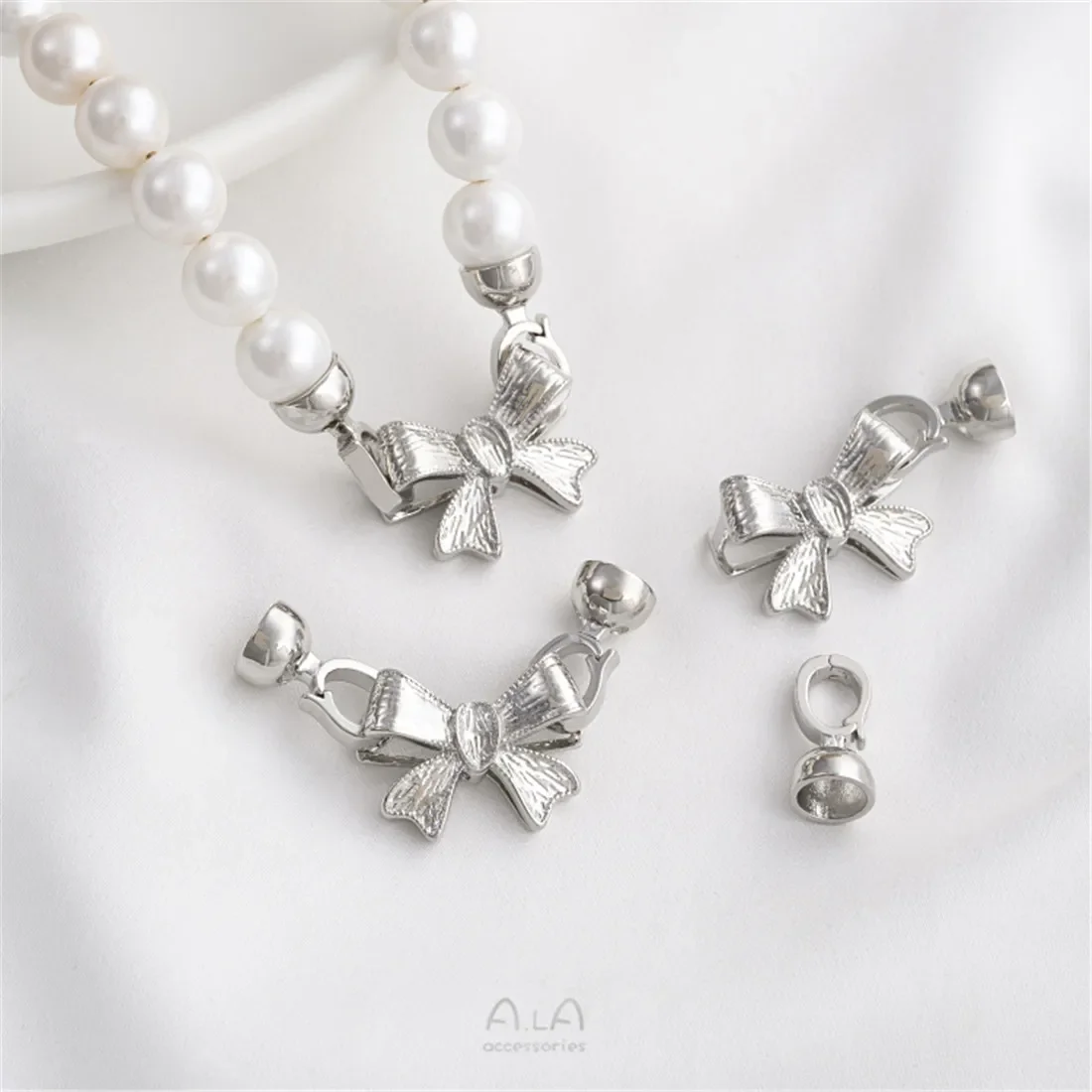 Бант из 14-каратного золота жемчужная пряжка галстук-бабочка двойная кнопка