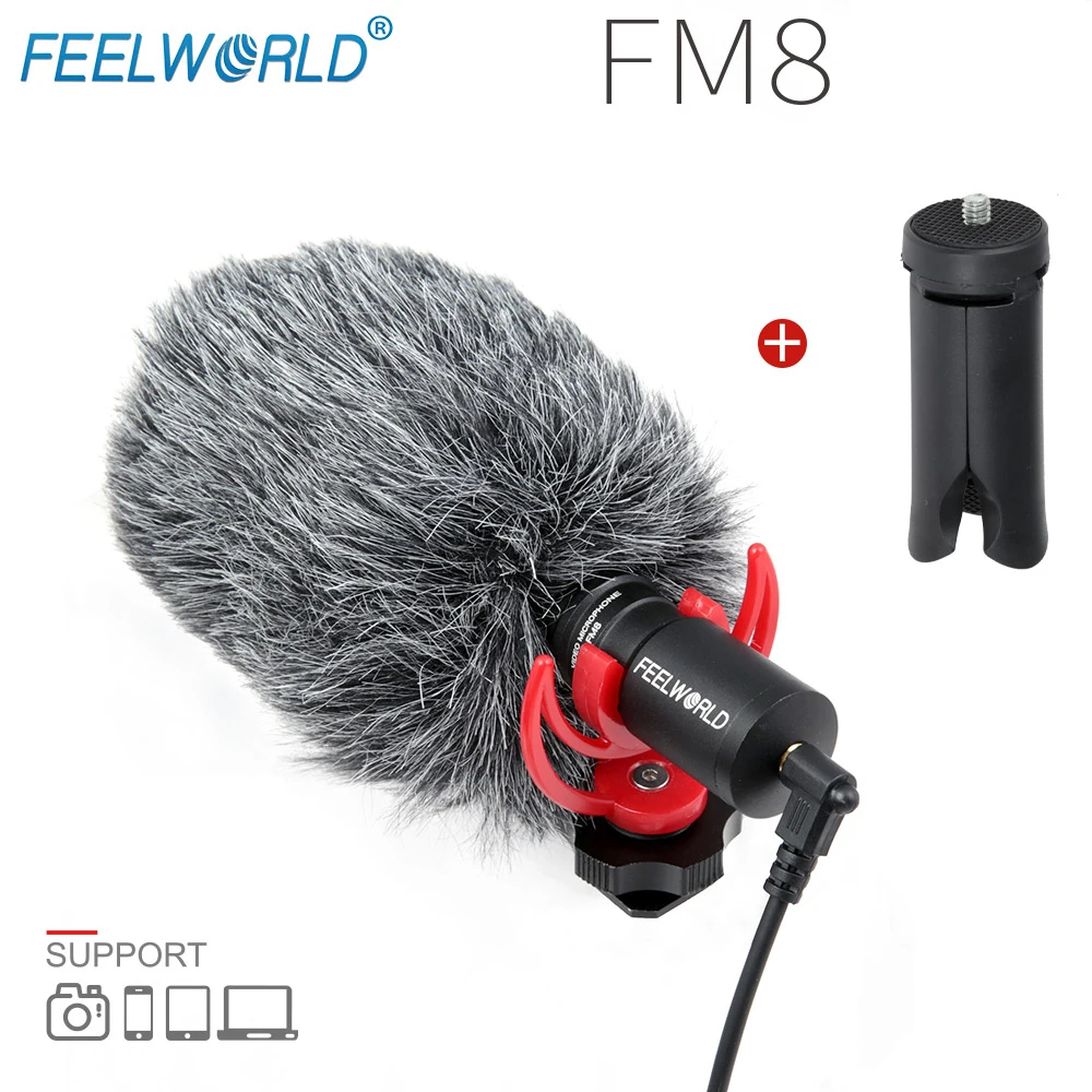 

FEELWORLD FM8 Mini 3.5mm Condenser Video Camera Interview Microphone for Youtube Canon DSLR Zhiyun Stabilizer