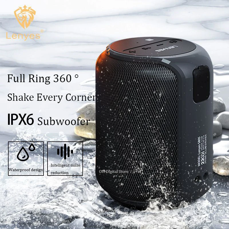 Bluetooth-динамик Lenyes S805 водонепроницаемый с защитой от падения 360 градусов объемный