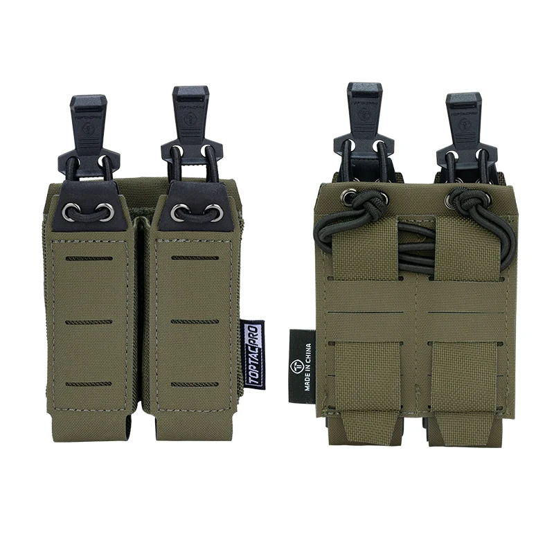 TOPTACPRO Тактический двойной чехол для магнитов 9 мм MOLLE с открытым верхом легкий вес