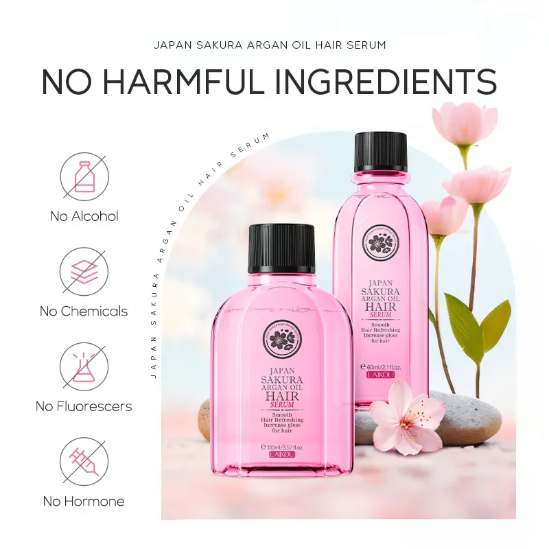LAIKOU 60 мл чистое эфирное масло сакуры для волос аргановая эссенция увлажняющий