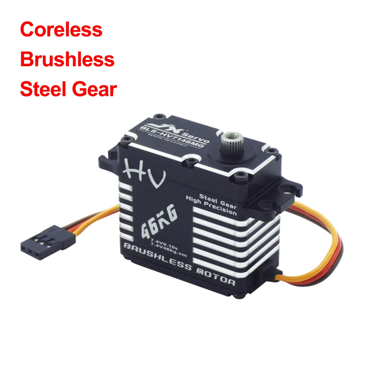 JX BLS-HV7146MG 46kg Brushless Coreless HV Steel Gear Motor CNC Digital Servos for RC Car Crawler Boat Robot Accessories Part