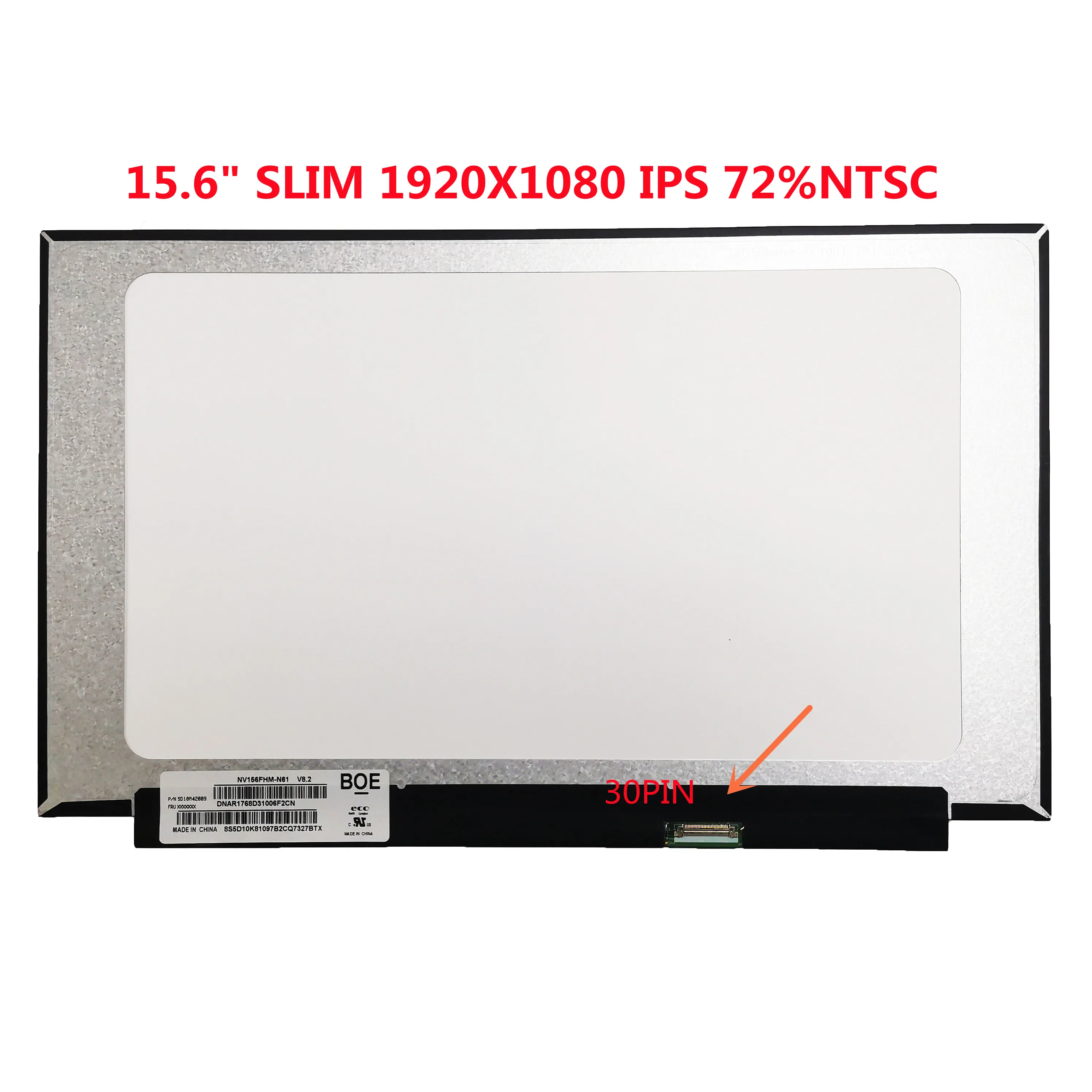 

15.6 Slim 30 Pin Screen B156HAN02.4 B156HAN02 NV156FHM N35/N45/N48 N156HCA EBA LP156WF9 SPC1 1920*1080 IPS Laptop Screen