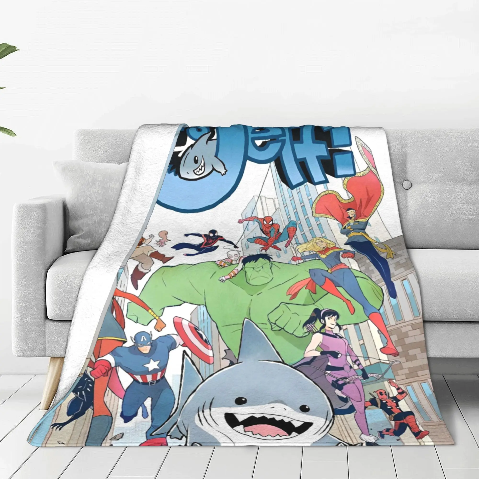 Marvel-Rivals Jeff the Land Shark одеяла фланелевый текстильный декор ПВП видеоигры