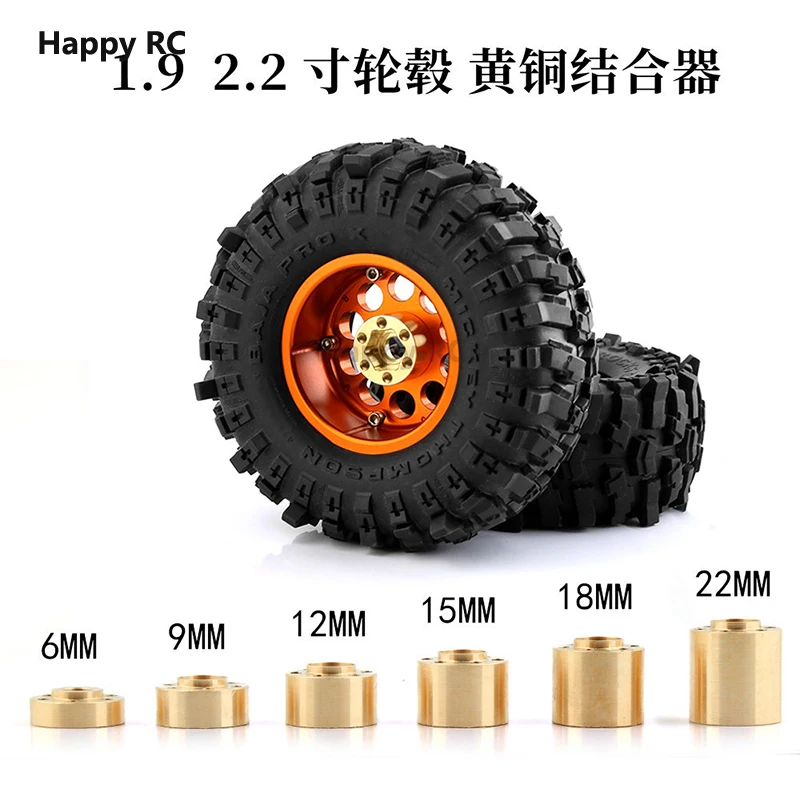 

Латунный Шестигранный адаптер 2 шт. для 1,9 2,2 дюйма, ступица обода колеса для 1/10 RC Car TRX4 SCX10 KM2 D90 90046 YIKONG 4102 4103