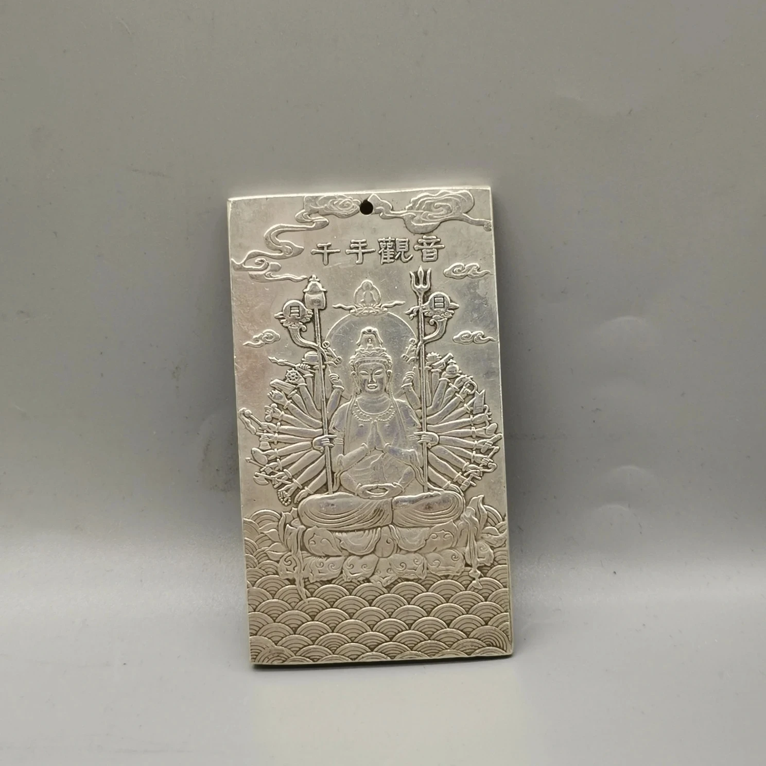 

Elaborate Chinese Tibetan Silver “Thousands Hands Guanyin ” Amulet Auspicious Necklace / Waist Tag Metal Handicrafts