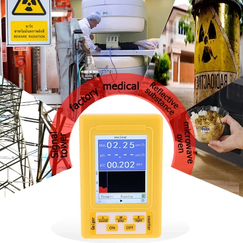 

BR-9C 2 in 1 Handheld Digital Display Electromagnetic Radiation Nuclear Detector EMF Geiger Counter Full-functional Type Tester