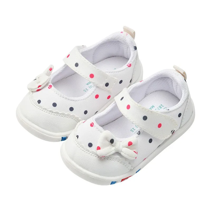 

CUZULLAA, дышащая повседневная спортивная обувь для маленьких девочек, элегантная детская обувь в горошек на плоской подошве, размеры 15-22