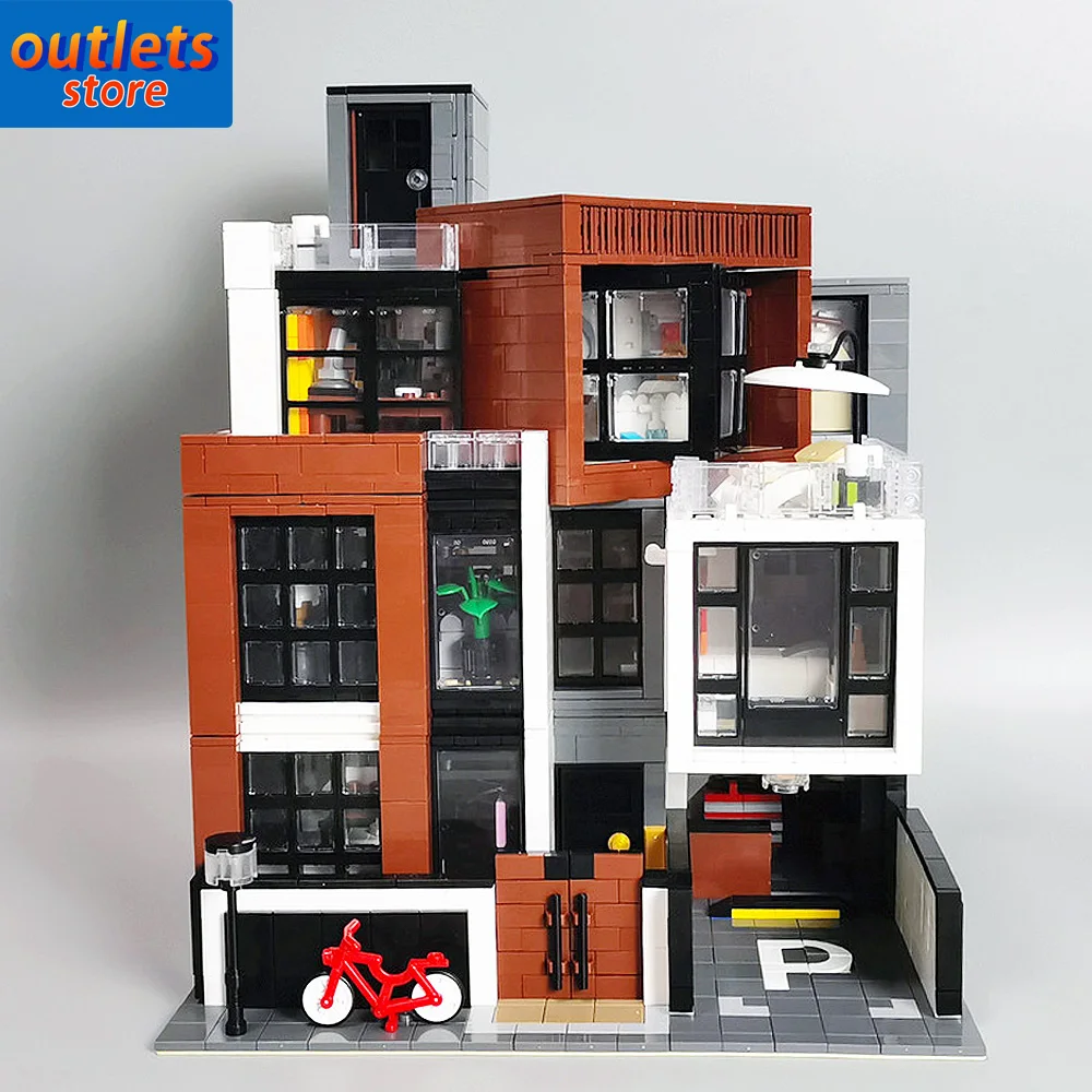 

Creative Expert Modern Villa Apartment City Street View 10204 Moc Architecture Building Blocks Bricks Model Kit Gift Toy 3623PCS