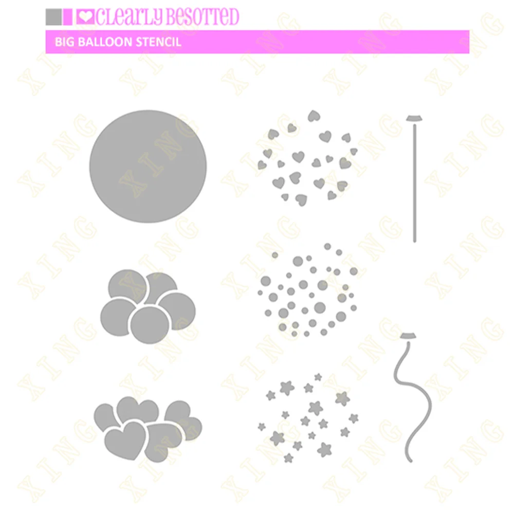 

Big Balloon Stencil DIY Embossing Paper Card Template Craft Layering Stencils for Walls Painting Scrapbooking Stamp Album Decor