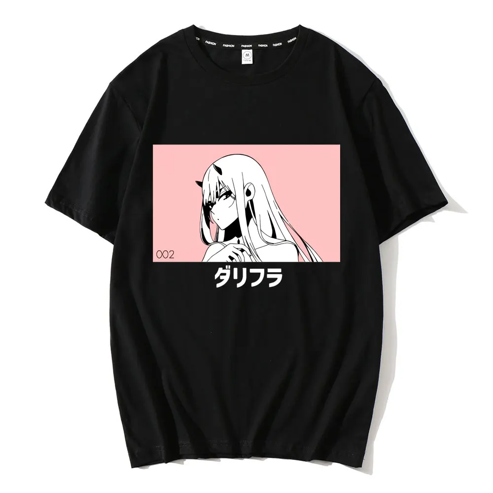 

Zero Two From Darling In The Franxx Arigatou Men T Shirt Streetwear Tops Unisex Short Sleeve Tee Shirts Oversized T Shirts