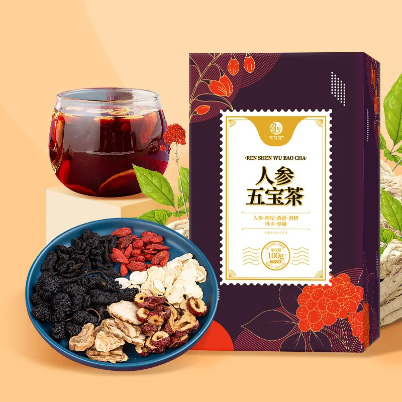 

Ginseng Shibao Tea 150g Huangjing medlar Eucommia male flower non solid man gift bag