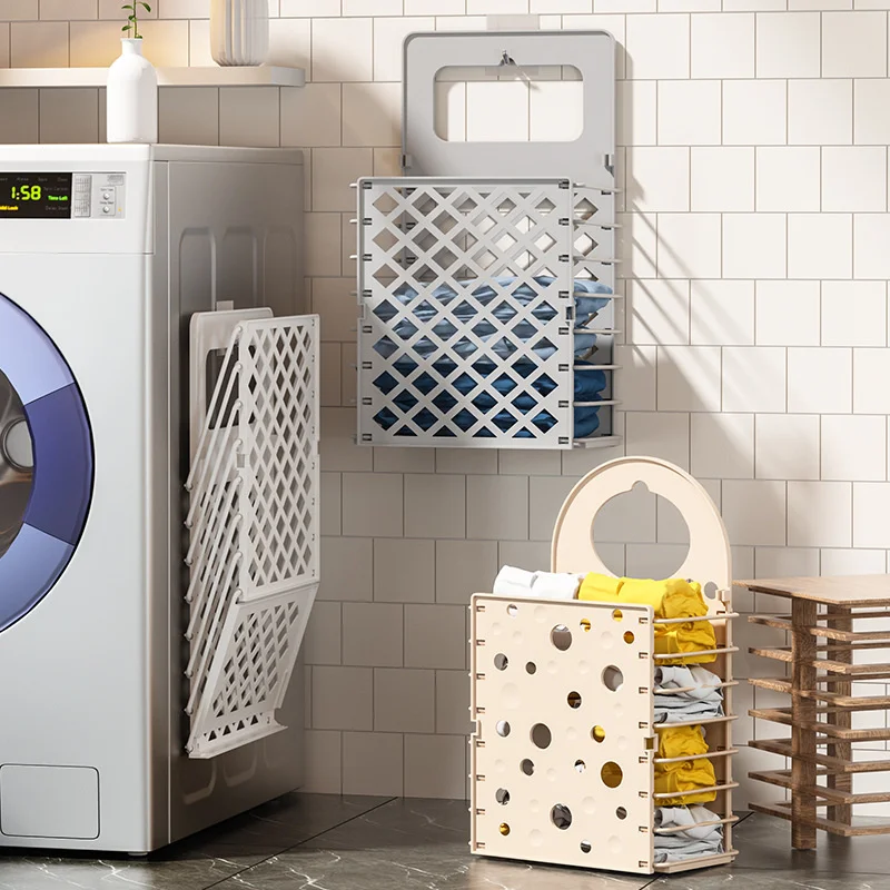 

Складная корзина для белья, корзина для хранения грязной одежды, настенный складной органайзер для белья в ванную комнату, хранение грязной...