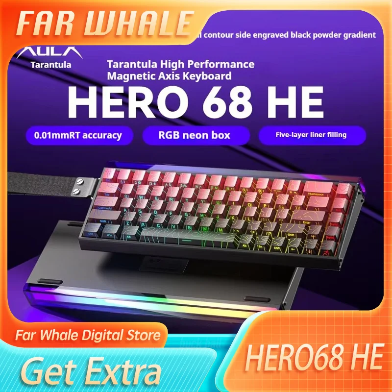 Магнитная клавиатура AULA HERO 68HE 68 HE проводная RGB горячая замена игровая