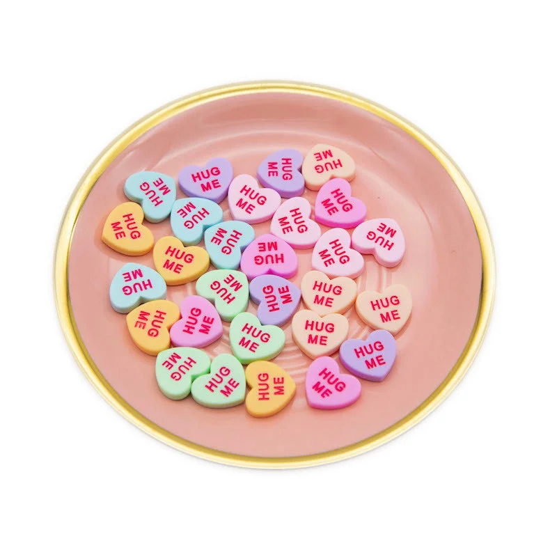 

30pcs Sweet Heart Series Nail Art Charms 3D Flatback Colorful Letter Peach Love Nail Decorations Kawaii Manicure Accessories