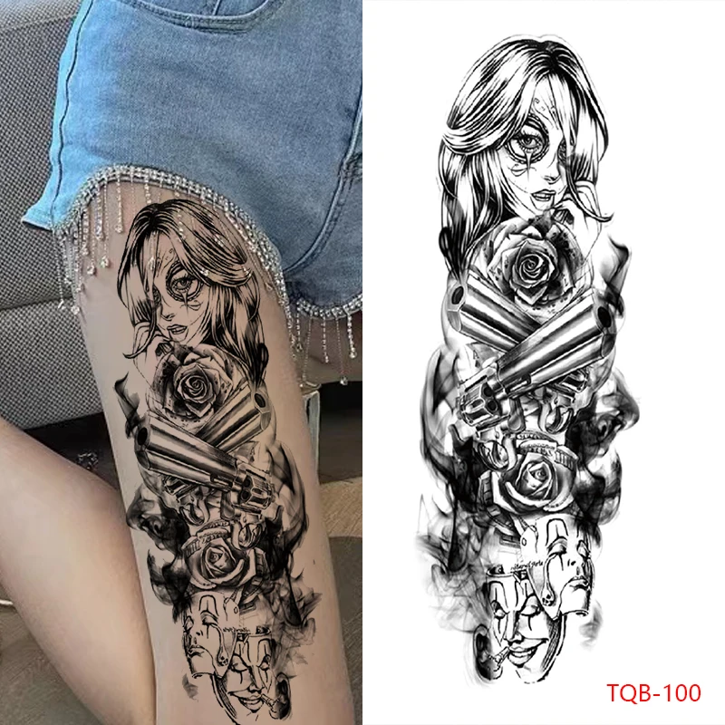 

Большой рукав-револьвер, временная татуировка, водонепроницаемая маска для мужчин и женщин, маска с рисунком тела, наклейка с накладными татуировками на всю руку