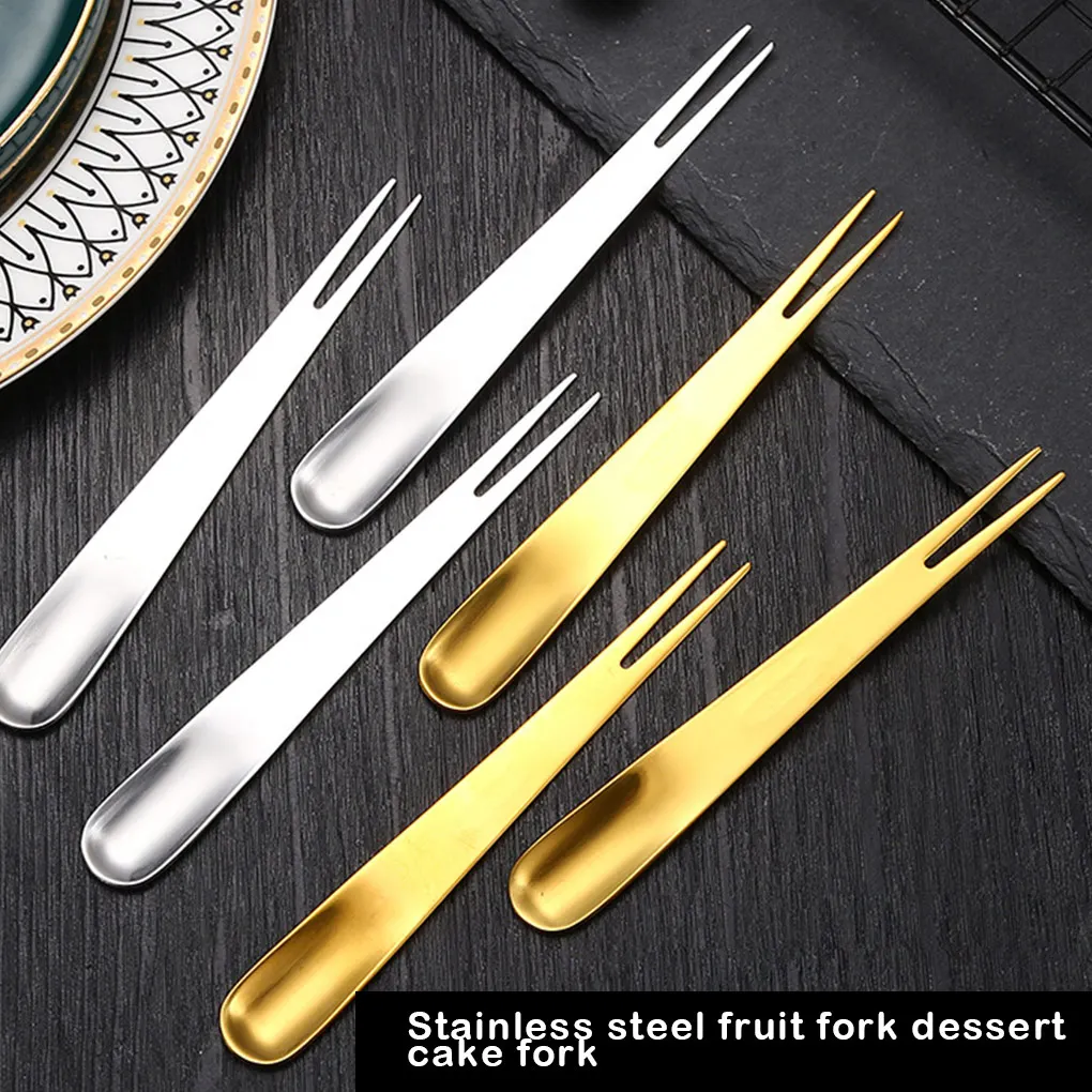 

10 шт. Груша фрукты Совок вилки для дома и офиса многоразовые портативный десерт закуска еды аксессуары для мелкой посуды серебро