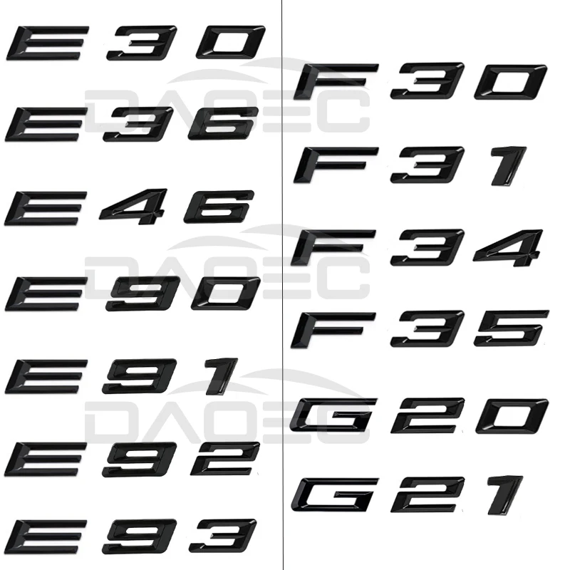

Car Chassis Number Letters Words Logo Badge Emblem Sticker For BMW 3 Series E30 E36 E46 E90 E91 E92 E93 F30 F31 F34 F35 G20 G21