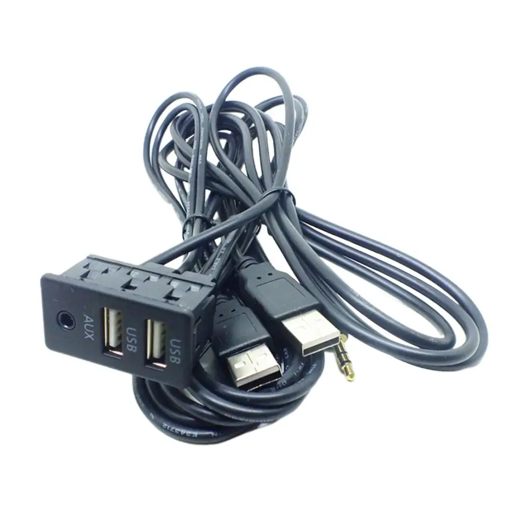 

Новый AUX-адаптер Удлинительный кабель гнездо + 2 USB приборной панели