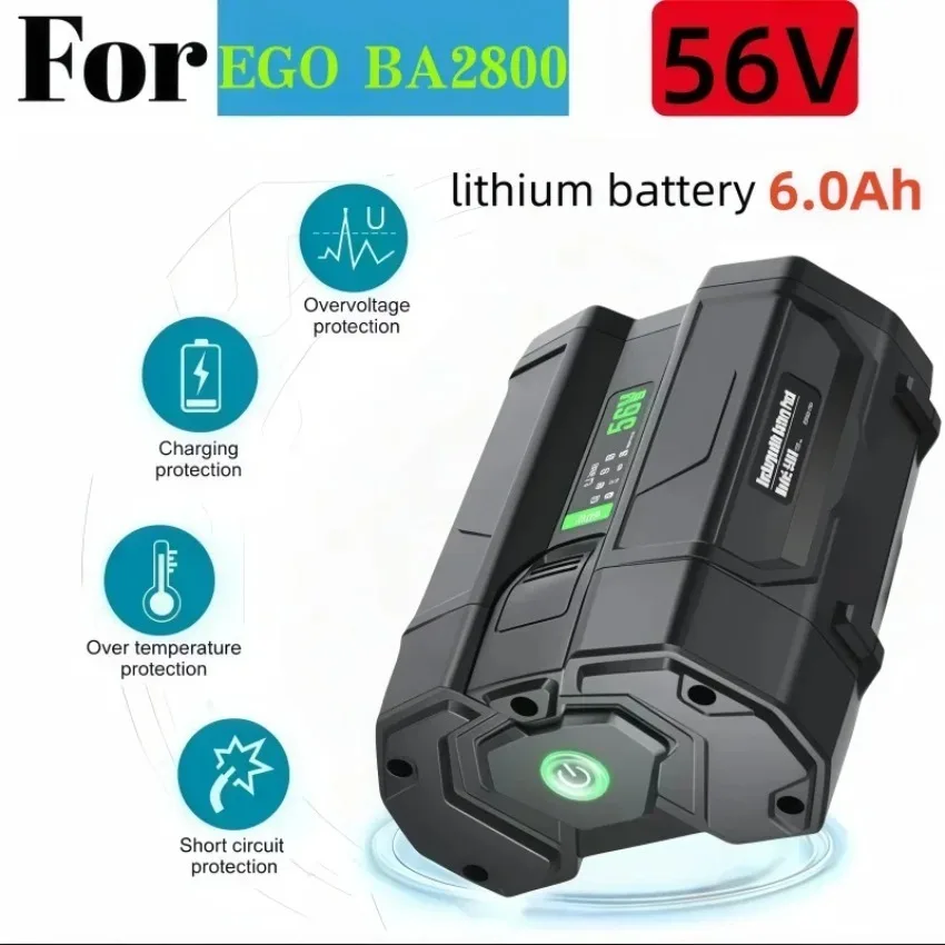 Фото Сменный аккумулятор EGO BA2800 56V 6000mAh, совместимый с EGO BA2800T BA4200 BA4200T BA1400 BA1400T BA5600T BA2240 BA1120 №2