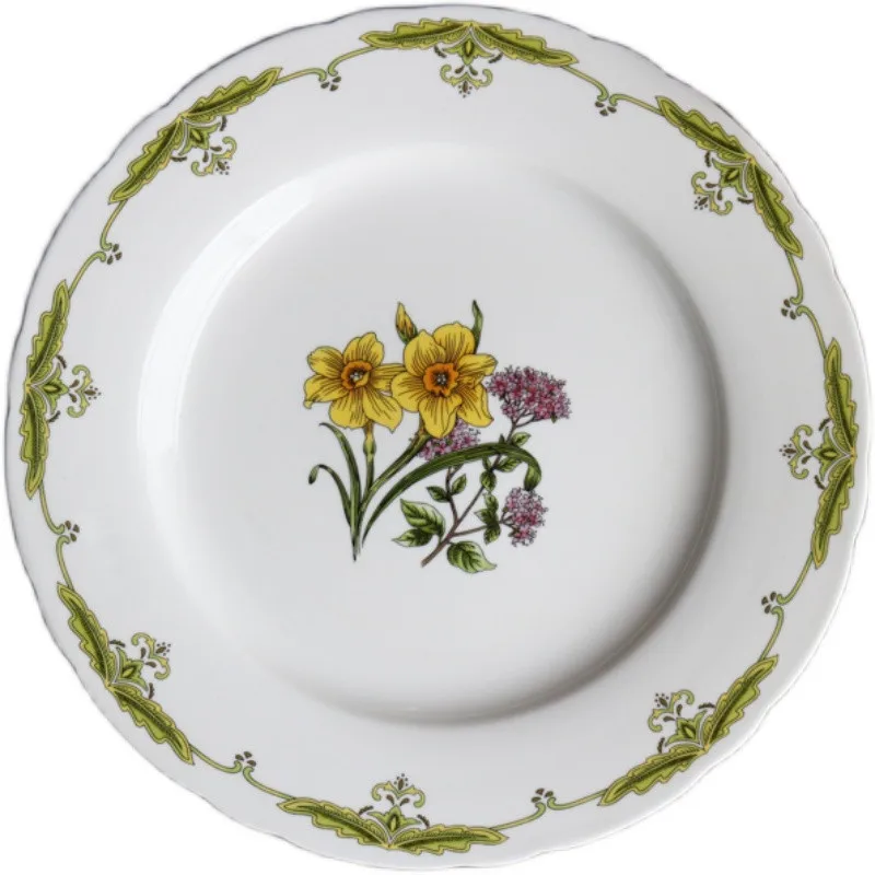 Керамические тарелки Narcissus для стейков фарфоровые торта круглые кухонные