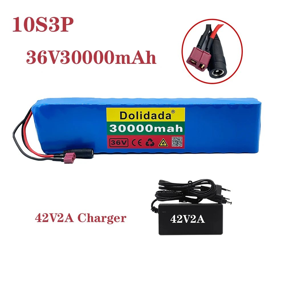 

36V 30ah 600W 10s3p Lithium Ion Accu 20A Bms Is Geschikt Voor Xiaomijia M365 Pro Ebike Fiets scooter T Plug + Lader
