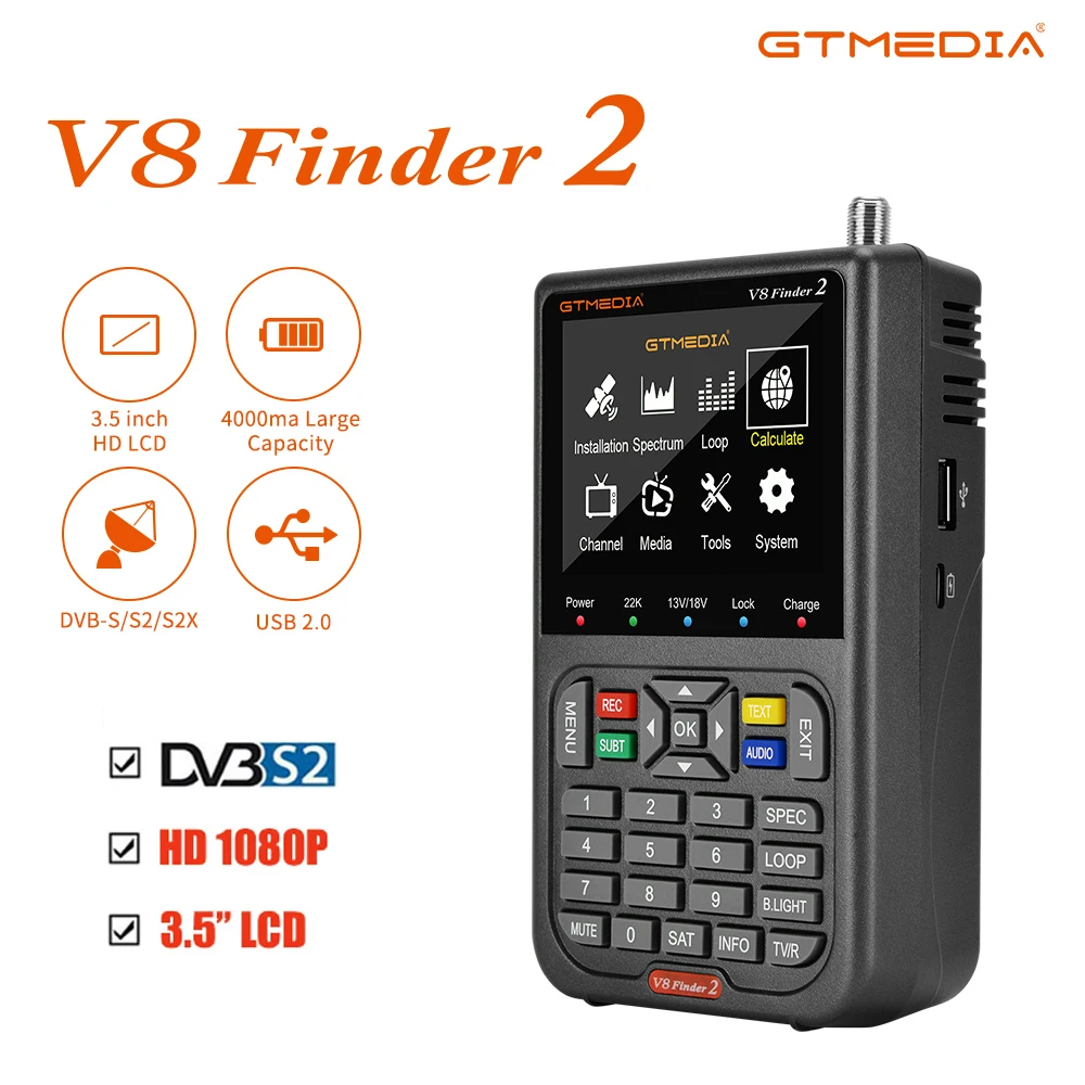 Gtmedia V8 Finder2 Цифровой Детектор Спутникового Сигнала Fta Dvb-s/s2/s2x Приемник С Жк-экраном