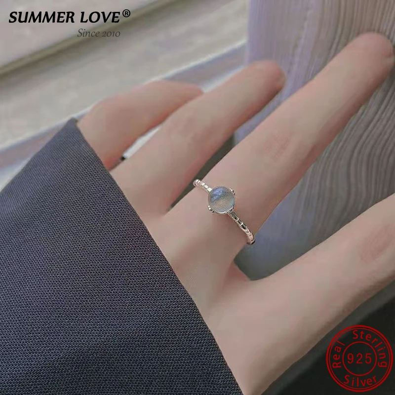 

Ювелирные изделия из натурального лунного камня женские открытые кольца ювелирные изделия из драгоценных камней Свадебные Пальцы Кольца д...