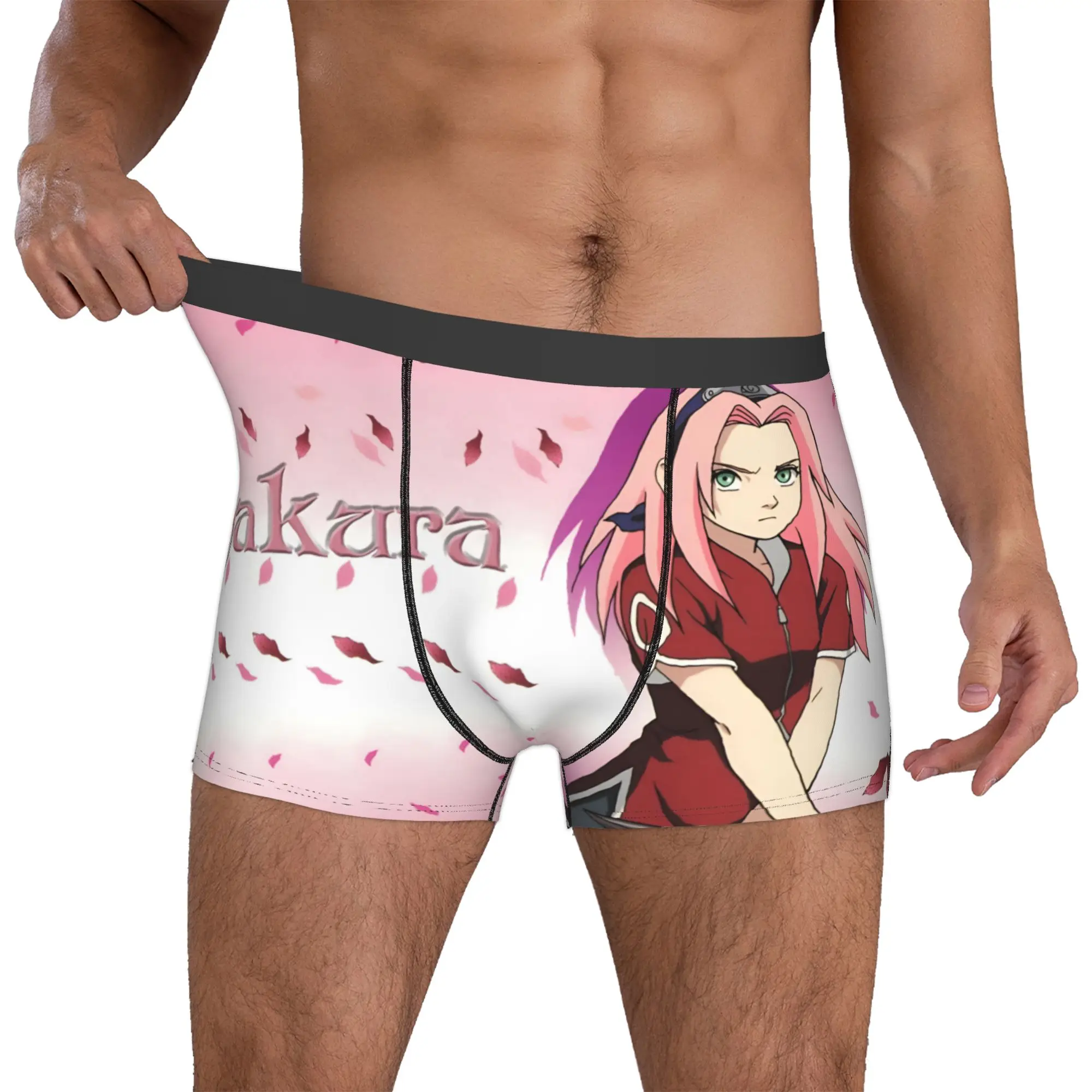Фото Мужское эластичное классическое нижнее белье Custom S-Sakuraes H-Harunoes Comic     Мягкие трусы-боксеры для мужчин №1