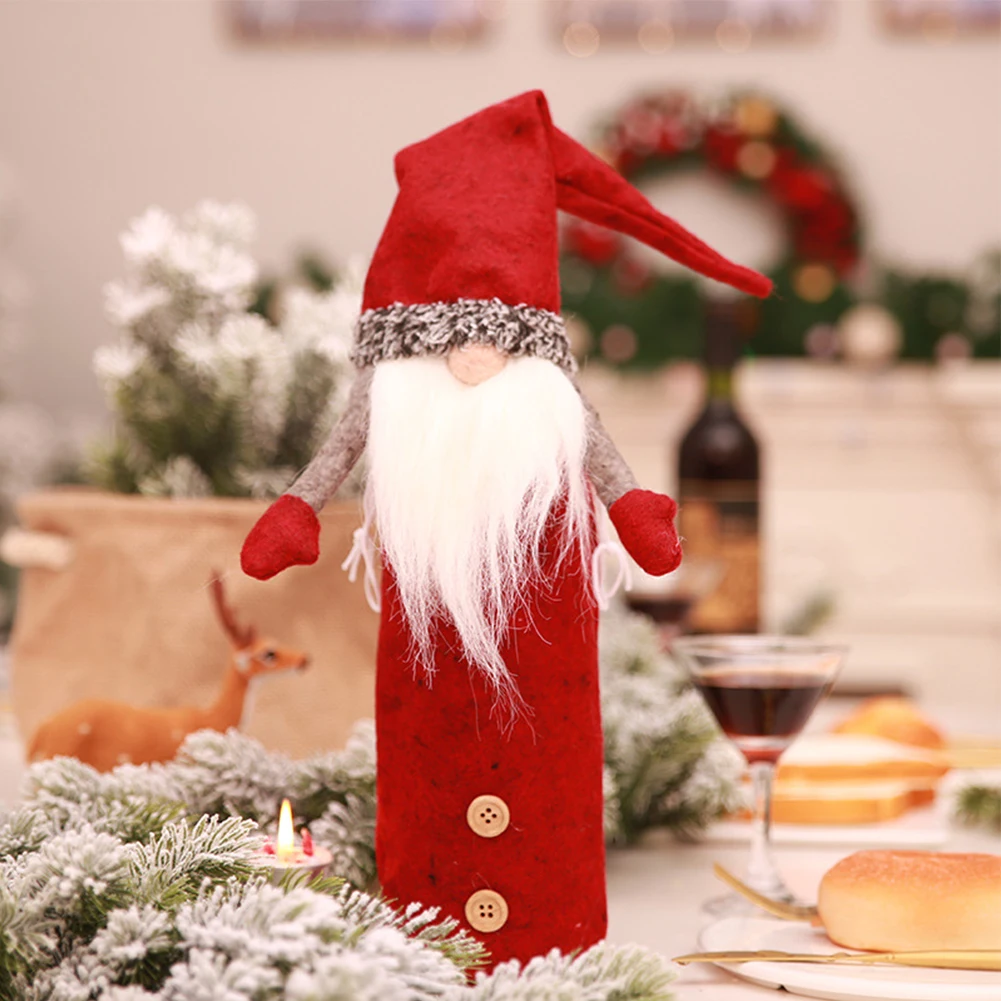 

Christmas Bottle Cover Decorations For Home Wine Bottle Cover Snowman Stocking Gift Holders Xmas Table Decor New Year