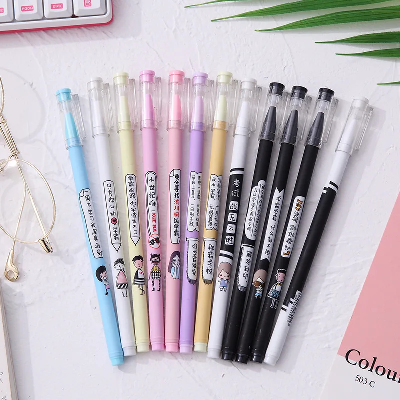 

Creative Cute Cartoon Office Stationery Gel Pen Xueba Pen Student Signature Pen Ball Pen Wholesale Syringe Black Head
