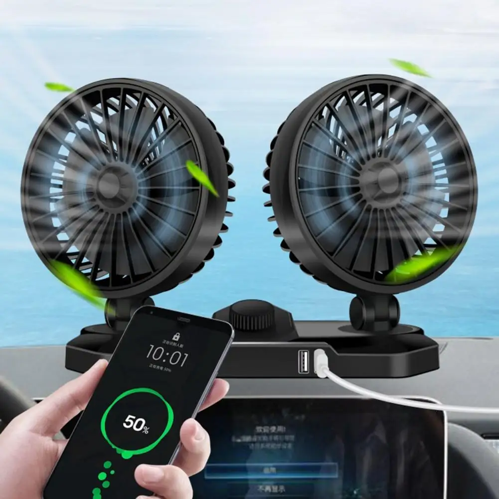 

Car Cooling Fan Low Noise Strong Wind 12V/24V 360 Rotatable Car Air Cooler for Van