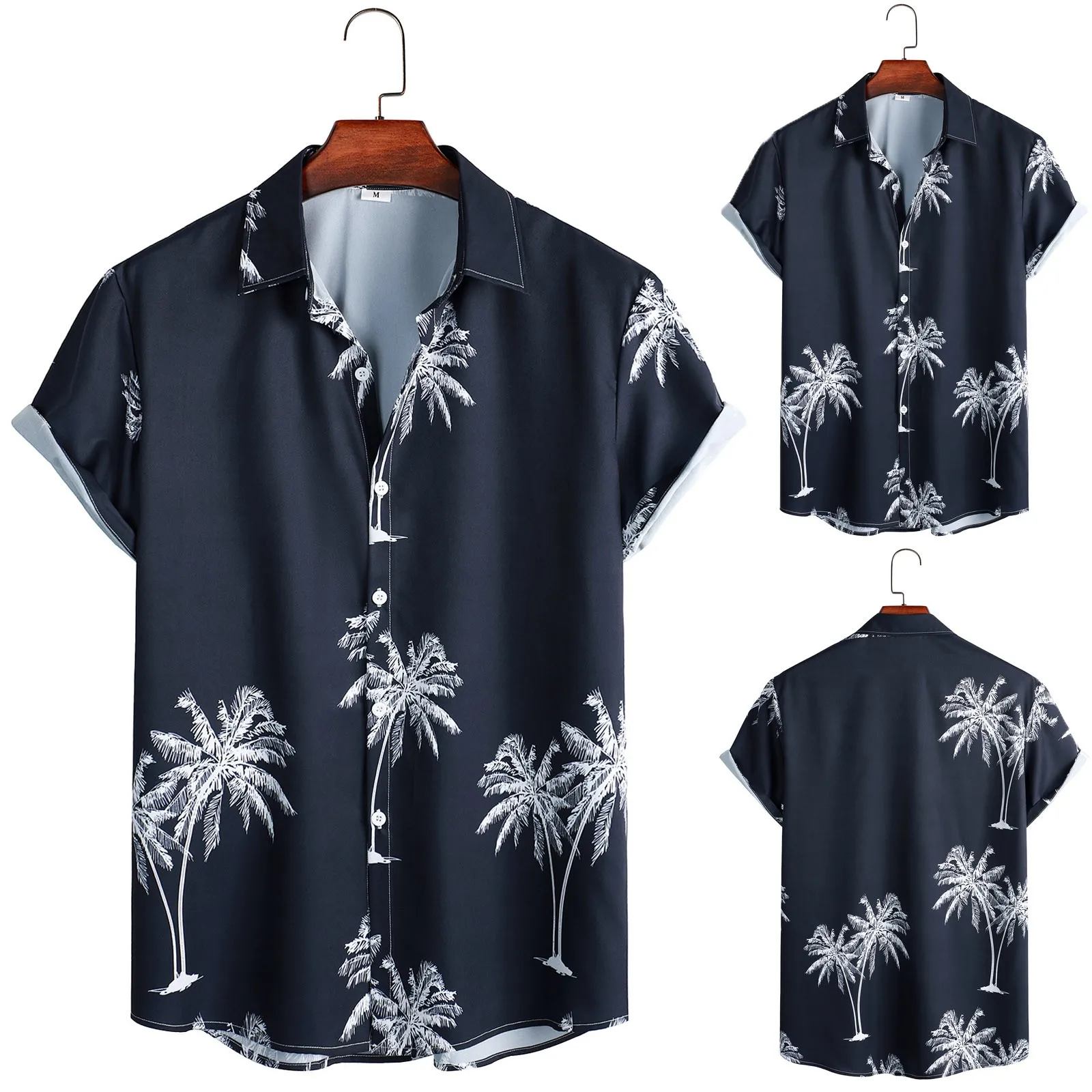 

Men's Spring And Summer Top Shirt Printed Casual Lapel Large Size Beach Top Holiday Single-pocket Summer Tops Men 2022
