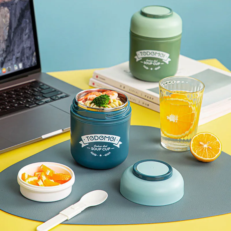 

Mini Thermal Lunch Box 304 Stainless Steel Insulated Lunch Boxes With Spoon Vacuum Soup Cup Portable Bento Box Food Container